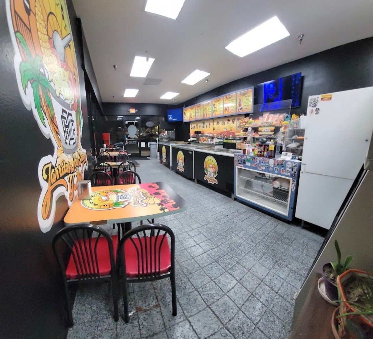 Dining area and service counter inside Jarritos Tropico Ice Cream